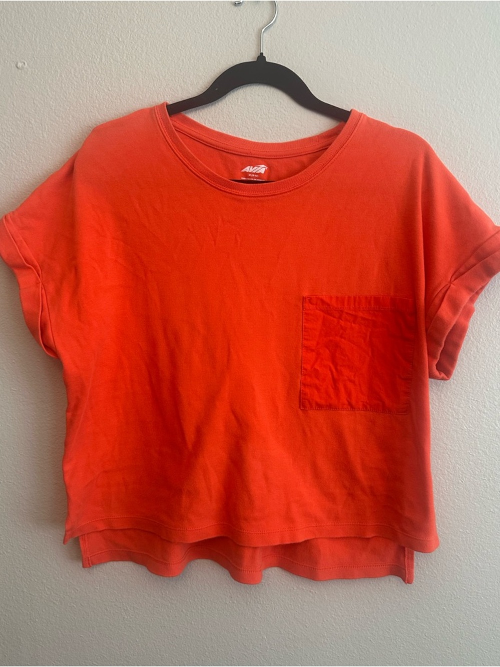 Avia Orange Cropped Pocket Tee
